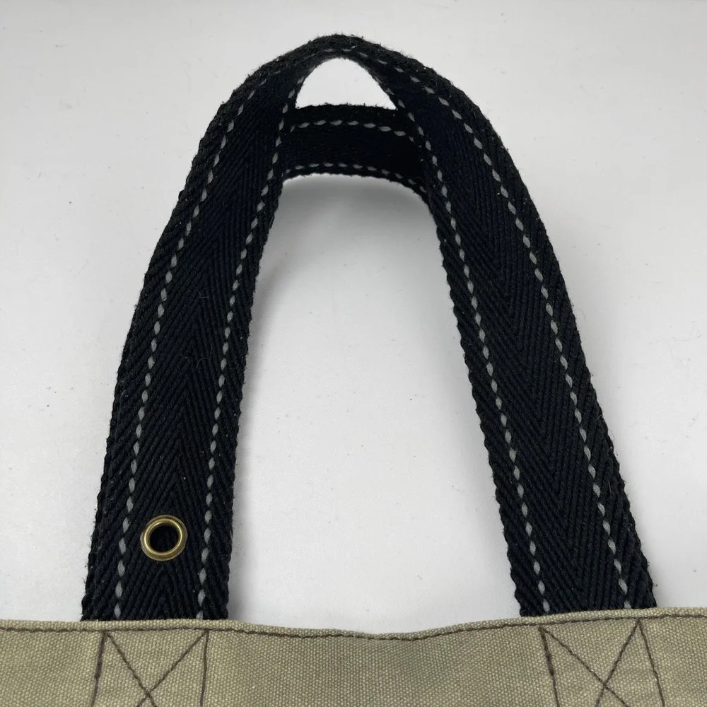 Chala Green Fox Canvas Tote Bag W/ Black Handles Lightly Used - Picture 2 of 16